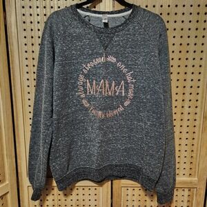 Woman Gray Sweatshirt M‎ Jerzees One Hot Mama Totally Blessed Always Stressed